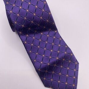 Boss Purple and Gold Geometric Men's Tie